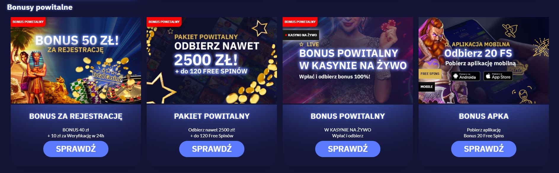 total casino bonusy screenshot