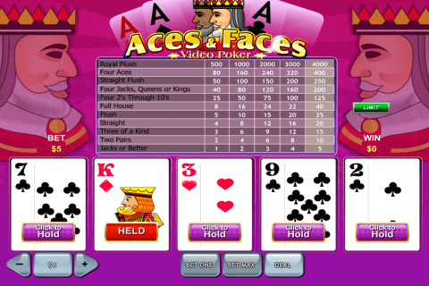 aces and faces playtech video poker