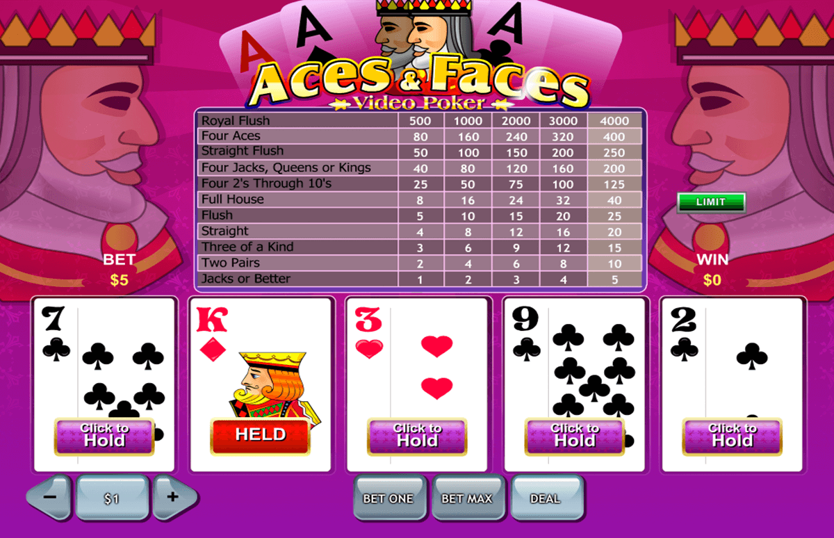 aces and faces playtech video poker 