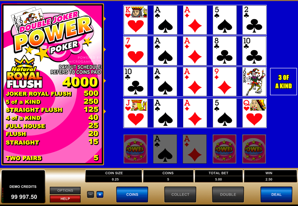 double joker 4 play power poker microgaming video poker