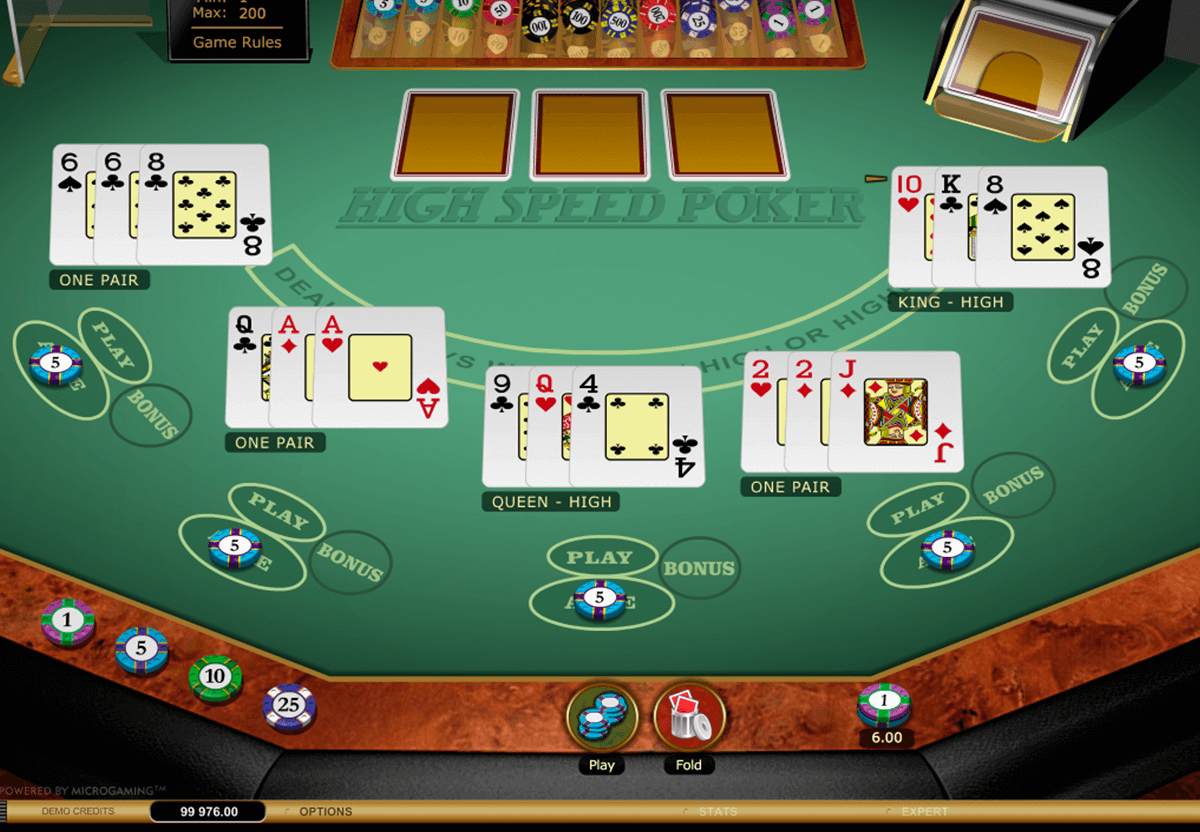 high speed poker microgaming video poker