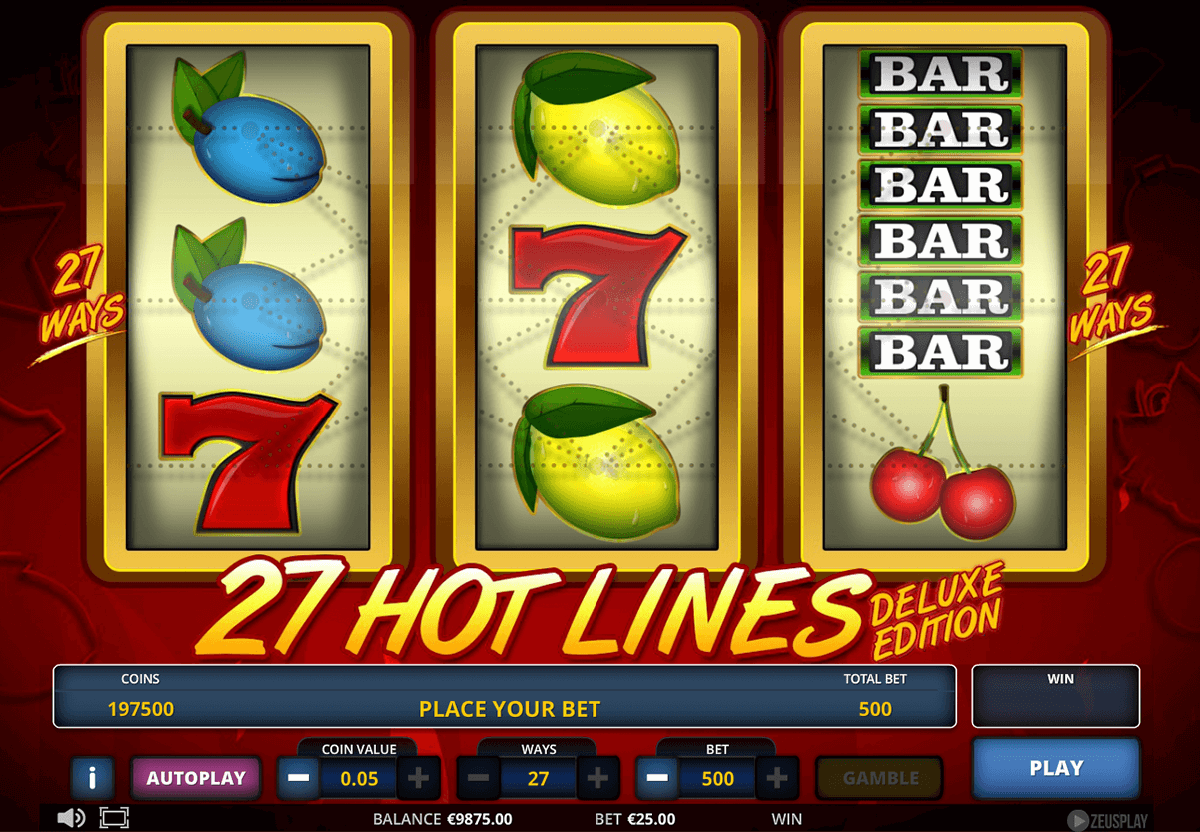 hot 27 lines deluxe edition zeus play automat online 
