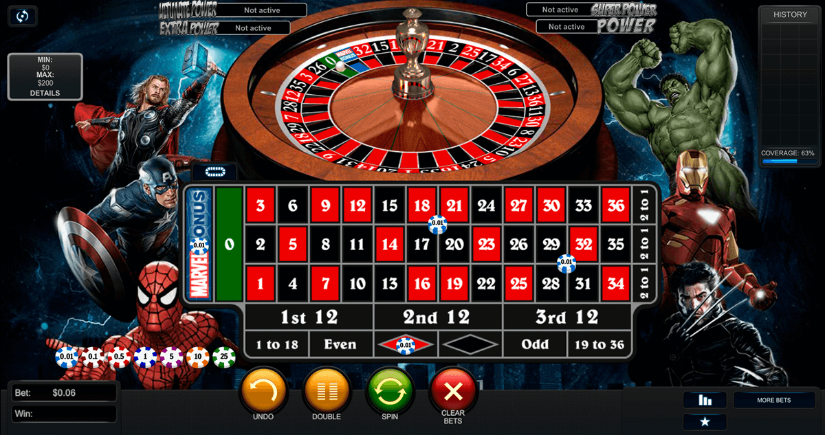 marvel roulette playtech ruletka online 