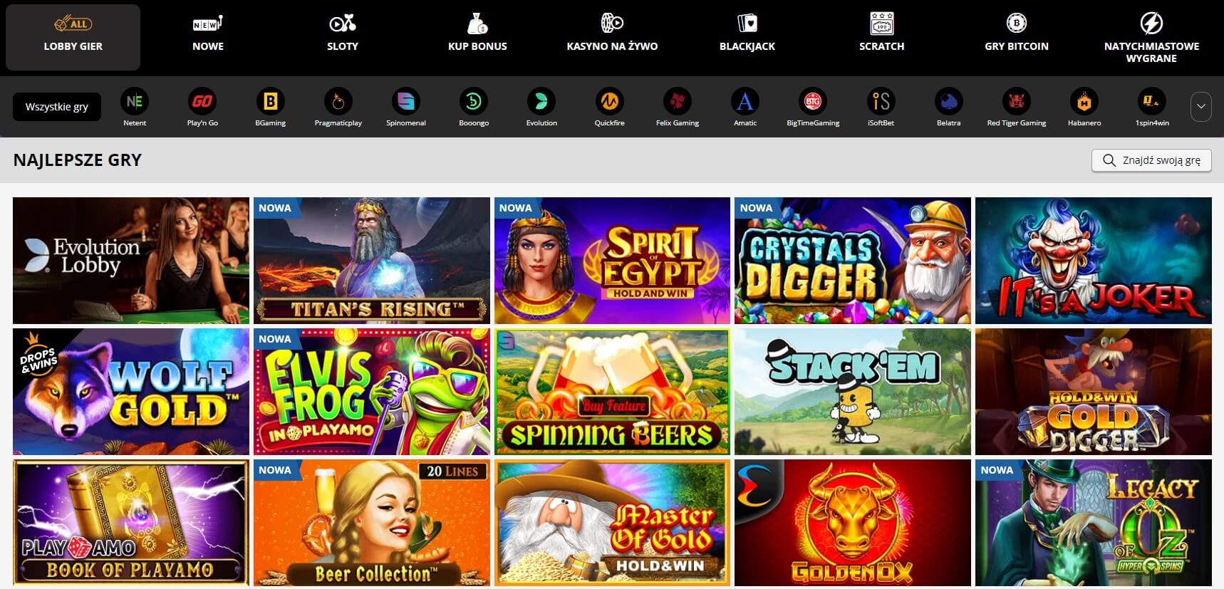 playamo casino gry kasynowe screenshot