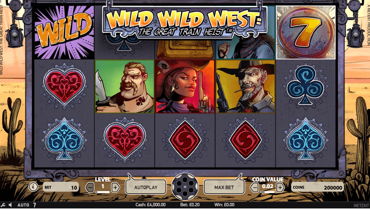 wild wild west the great train heist netent automat online 
